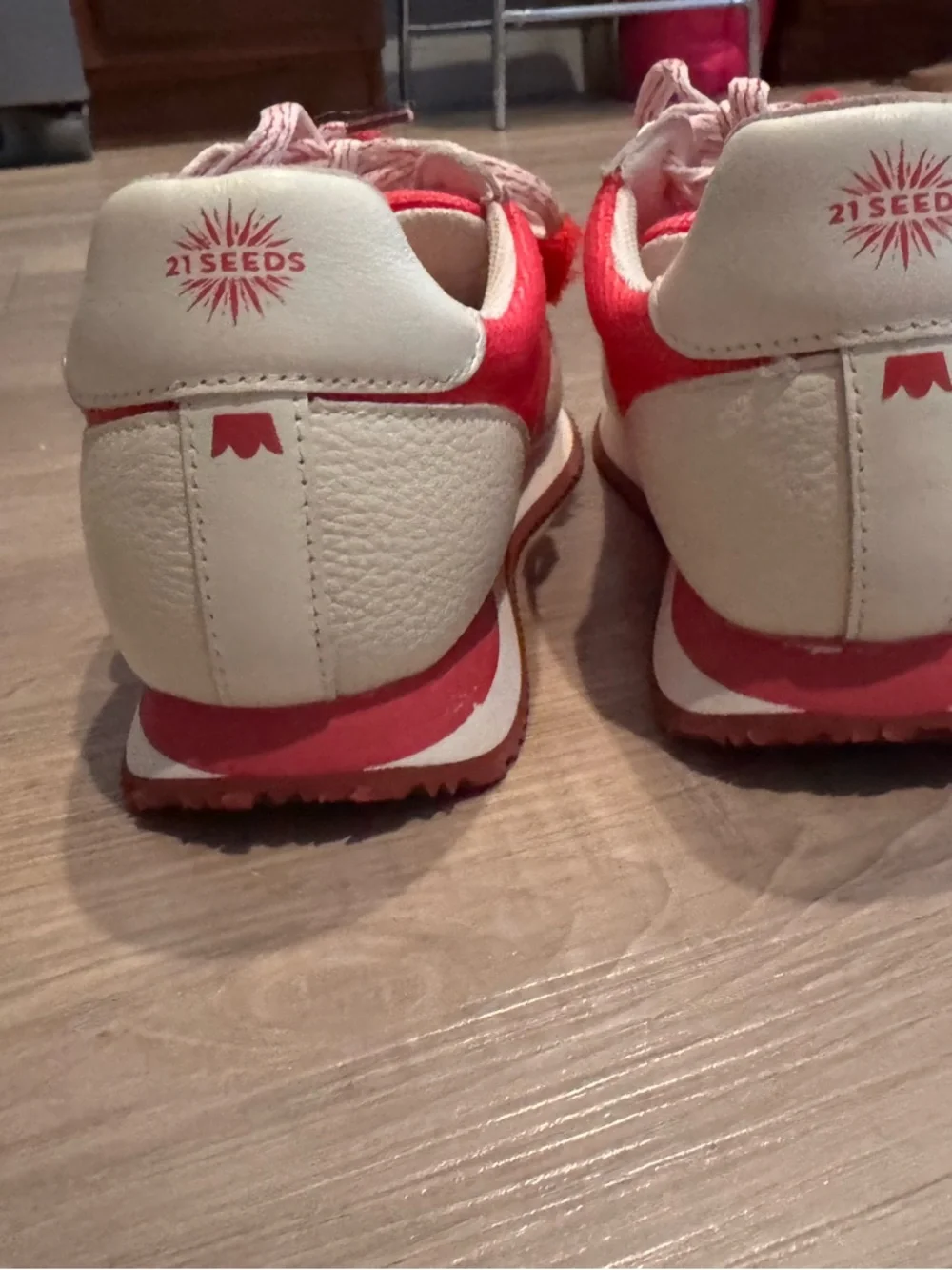 Birdies x21 Seeds limited edition Women's Pink & White Tassel Sneakers
